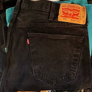 Levi's Men's Black Straight 501 Jeans